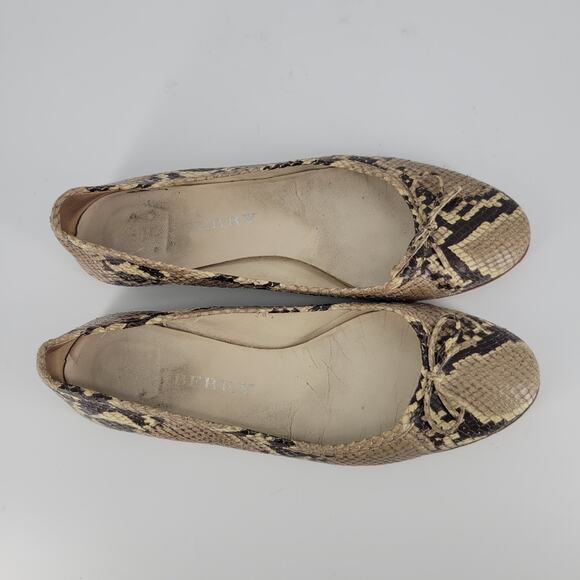 Burberry Snake Print Bow Ballerina Flats 8.5 - Picture 6 of 11